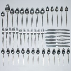 Vintage Mid Century Community Oneida Venetia Stainless Steel Flatware 46 Pieces
